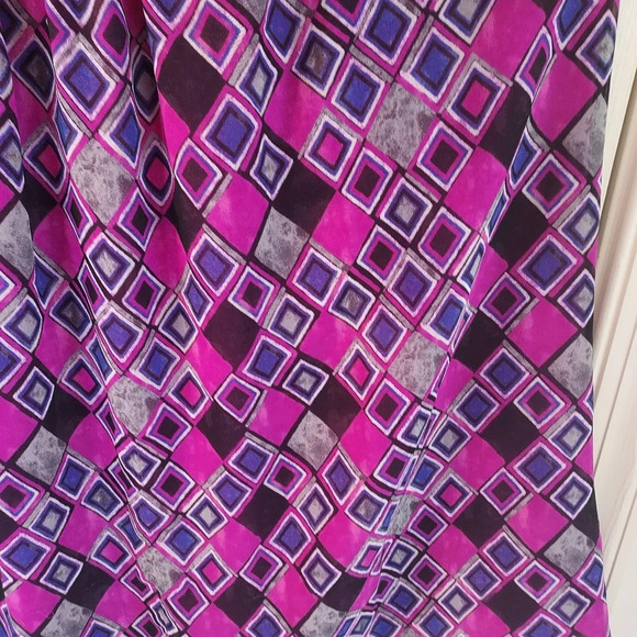 Lane Bryant Purple Geometric Double Layer Tank with Ribbon Strap in Size 20 - Picture 6 of 9